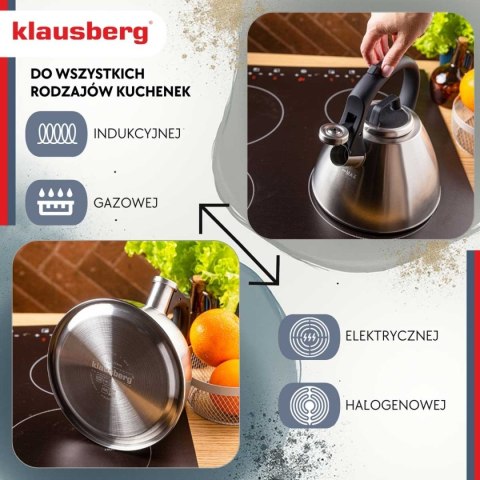 CZAJNIK STALOWY Z GWIZDKIEM 2,5L KLAUSBERG KB-7951