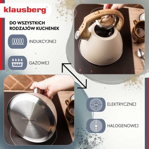 CZAJNIK STALOWY Z GWIZDKIEM 2,5L KLAUSBERG KB-7954