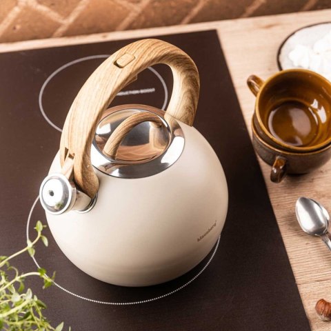 CZAJNIK STALOWY Z GWIZDKIEM 3L KLAUSBERG KB-7956 BEŻOWY MAT