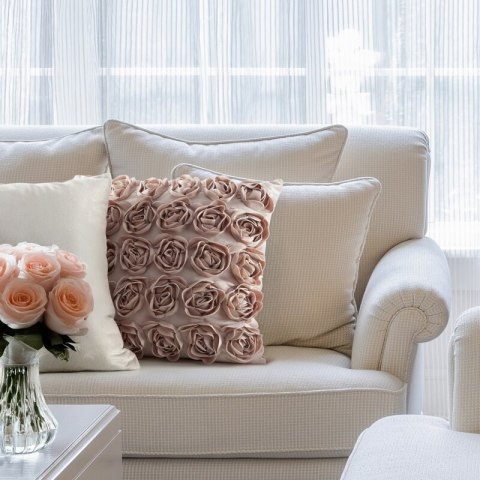 POSZEWKI ROSES 1 45 X 45 CM PUDROWY