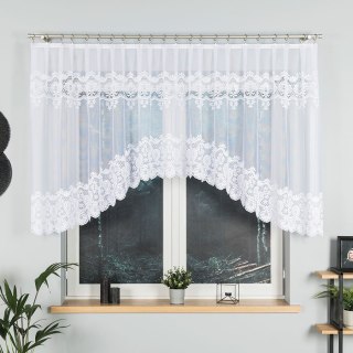 DARIA Firanka żakardowa gotowa, szerokość 400 x wysokość 120cm, kolor 001 biały 018982/FBL/001/400120/1