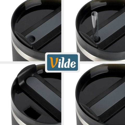 STALOWY KUBEK TERMICZNY TERMOS 1200ml Z RĄCZKĄ I SŁOMKĄ 259444