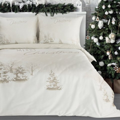 ŚWIĄTECZNY KOMPLET POŚCIELI SNOWFLAKE 140 X 200 CM BEŻOWY