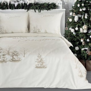 ŚWIĄTECZNY KOMPLET POŚCIELI SNOWFLAKE 160 X 200 CM BEŻOWY