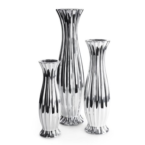 WAZON DEKORACYJNY FELIX (03) 14 X 14 X 46 CM SREBRNY