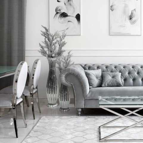 WAZON DEKORACYJNY FELIX (03) 14 X 14 X 46 CM SREBRNY