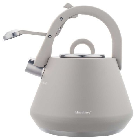 CZAJNIK STALOWY Z GWIZDKIEM 2,5L KLAUSBERG KB-7949 SZARY