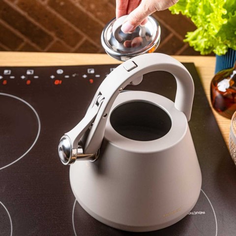 CZAJNIK STALOWY Z GWIZDKIEM 2,5L KLAUSBERG KB-7949 SZARY