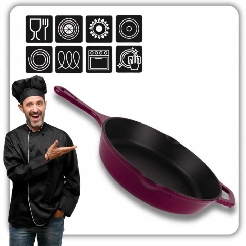 EMALIOWANA PATELNIA ŻELIWNA 26cm HAGE EGGPLANT