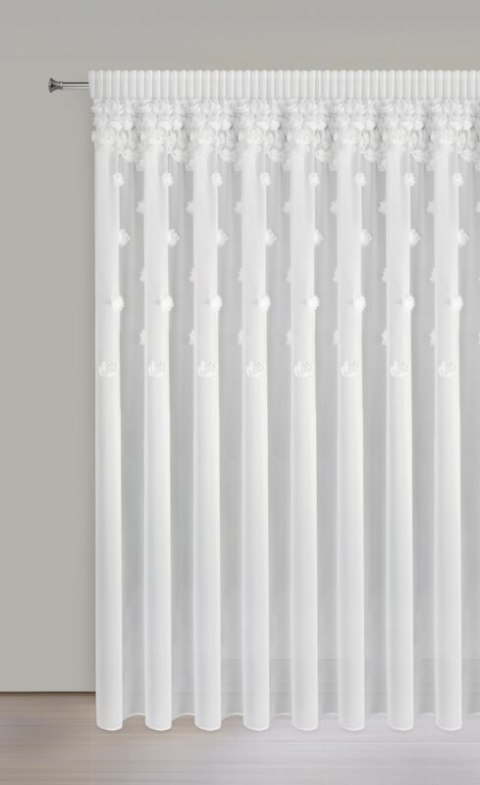 FIRANA GOTOWA DIANA 3 NA TAŚMIE 350 X 270 CM BIAŁY