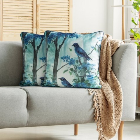 POSZEWKA VELVET 202 45 X 45 CM NIEBIESKI