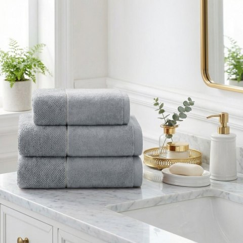 RĘCZNIK ARIA (02) 50 X 90 CM SREBRNY