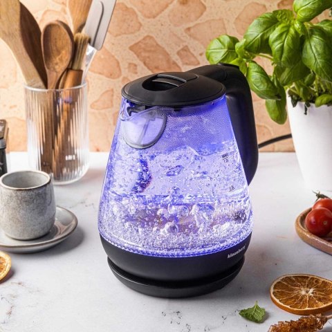 CZAJNIK ELEKTRYCZNY SZKLANY 1,2L KLAUSBERG KB-9003 LED