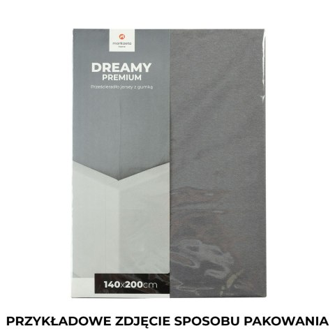 DREAMY PREMIUM Prześcieradło jersey z gumką, szerokość 220 x wysokość 200cm, kolor 003 ciemny szary 100033/JEG/003/220200/1
