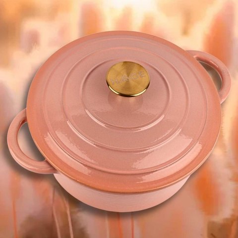 EMALIOWANY GARNEK ŻELIWNY 24cm 4L HAGE PINKOCELLO