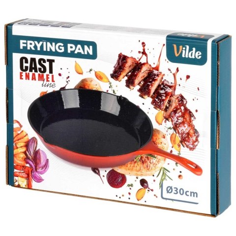 PATELNIA ŻELIWNA EMALIOWANA 30cm Z SILIKONOWĄ NAKŁADKĄ 199156