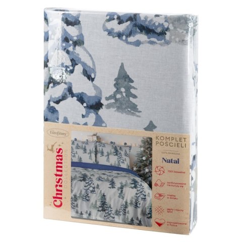 ŚWIĄTECZNY KOMPLET POŚCIELI NATAL 160 X 200 CM BIAŁY