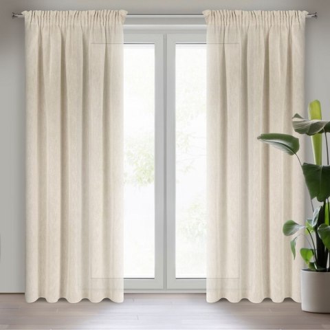 ZASŁONA GOTOWA ANGELICA NA TAŚMIE 140 X 270 CM BEŻOWY