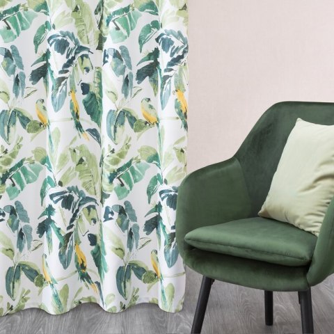 ZASŁONA GOTOWA D91 FLORE 140 X 250 CM BRĄZOWY