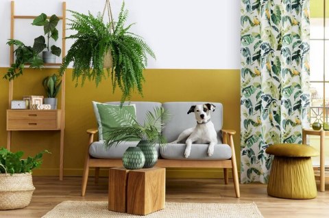 ZASŁONA GOTOWA D91 FLORE 140 X 250 CM BRĄZOWY