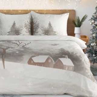 ŚWIĄTECZNY KOMPLET POŚCIELI INVERNO 140 X 200 CM BIAŁY