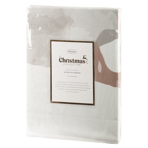 ŚWIĄTECZNY KOMPLET POŚCIELI INVERNO 140 X 200 CM BIAŁY