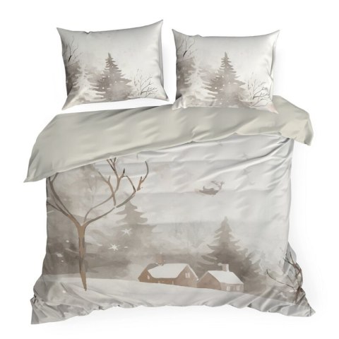 ŚWIĄTECZNY KOMPLET POŚCIELI INVERNO 140 X 200 CM BIAŁY