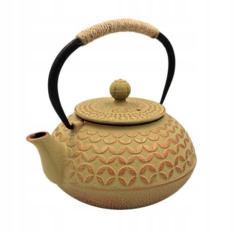 ZAPARZACZ ŻELIWNY DZBANEK JASNY ZŁOTY 900ml Z FILTREM i FILIŻANKAMI