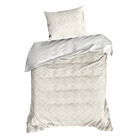 KOMPLET POŚCIELI SATYNOWEJ SPRING100 140 X 200 CM CIEMNOBEŻOWY