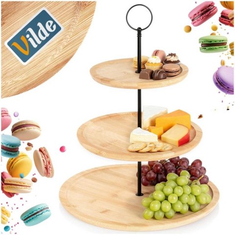 PATERA BAMBUSOWA 3 PIĘTROWA NA CIASTA PRZEKĄSKI 139453