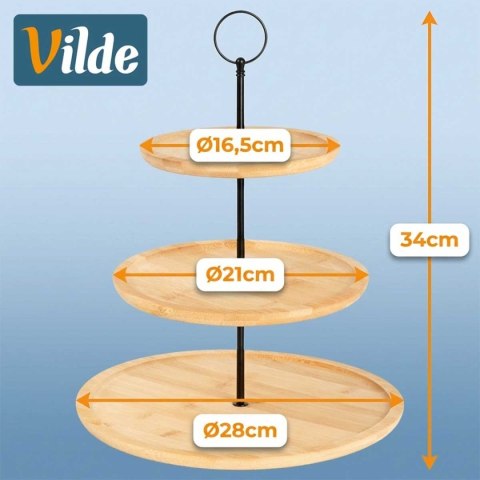 PATERA BAMBUSOWA 3 PIĘTROWA NA CIASTA PRZEKĄSKI 139453