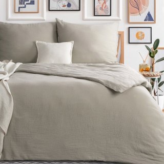 KOMPLET POŚCIELI MUSLIN 160 X 200 CM CIEMNOBEŻOWY