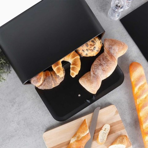 CHLEBAK STALOWY POJEMNIK NA PIECZYWO 259618 CZARNY