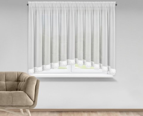 FIRANA GOTOWA LUISA NA TAŚMIE 400 X 160 CM BIAŁY