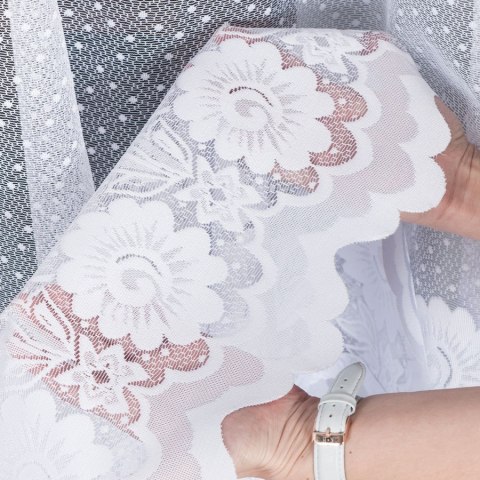 OKSANA Firanka żakardowa gotowa, szerokość 300 x wysokość 160cm, kolor 001 biały 049360/FBL/001/300160/1