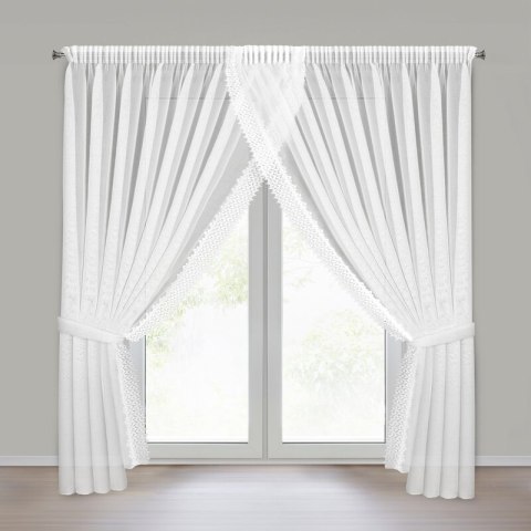 FIRANA GOTOWA HESTIA 1 NA TAŚMIE 400 X 250 CM BIAŁY