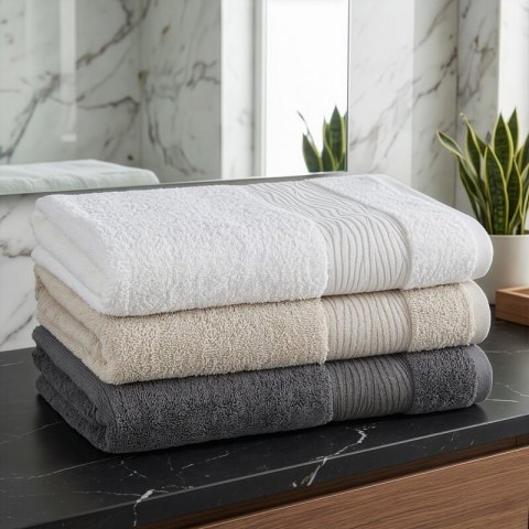 RĘCZNIK AMBER (01) 70 X 140 CM KREMOWY