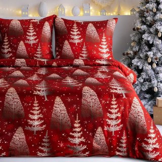 ŚWIĄTECZNY KOMPLET POŚCIELI RUBIN 160 X 200 CM CZERWONY