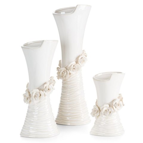 WAZON DEKORACYJNY ELIANA (03) 14 X 10 X 38 CM KREMOWY