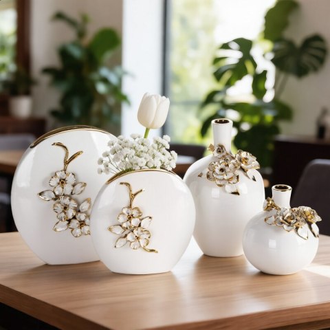 WAZON DEKORACYJNY SARA (03) 20 X 7 X 21 CM BIAŁY