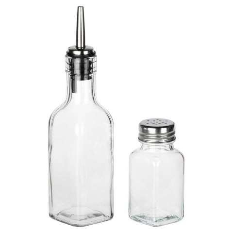 BUTELKI SZKLANE DO OLIWY OCTU 2x 250ml PRZYPRAWNIKI W STOJAKU 229276