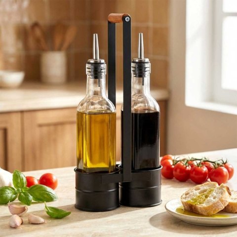 BUTELKI SZKLANE DO OLIWY OCTU 2x 250ml W STOJAKU 229274