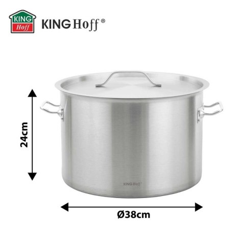 GARNEK GASTRONOMICZNY Z POKRYWĄ STALOWĄ Ø38cm 27L KINGHOFF KH-2025