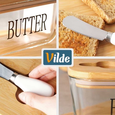 MASELNICZKA SZKLANA Z NOŻYKIEM I BAMBUSOWĄ POKRYWĄ 139475