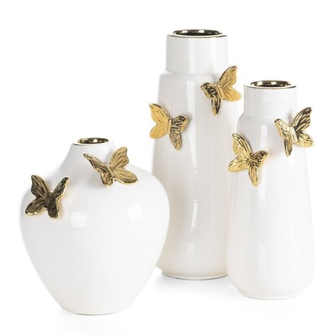 WAZON DEKORACYJNY ASTRID (03) 12 X 10 X 26 CM KREMOWY