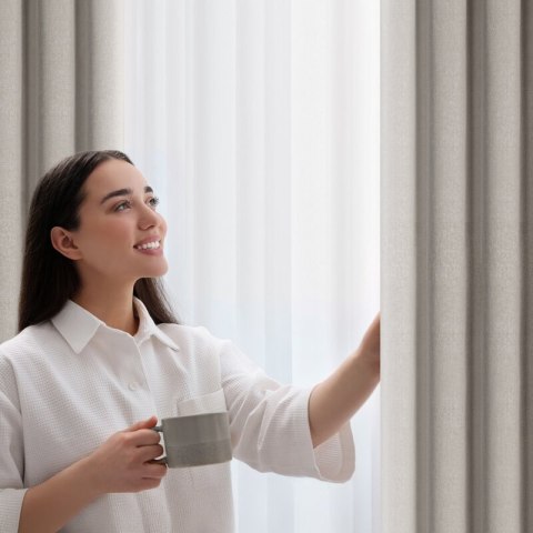 ZASŁONA GOTOWA ZOEY NA TAŚMIE 140 X 270 CM CIEMNOBEŻOWY