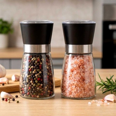 ZESTAW RĘCZNYCH MŁYNKÓW DO PIEPRZU I SOLI SZKLANYCH 259460
