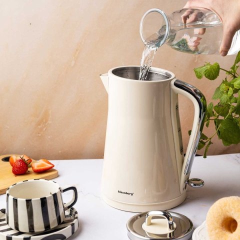 CZAJNIK ELEKTRYCZNY 1,7L KLAUSBERG KB-9016 KREMOWY