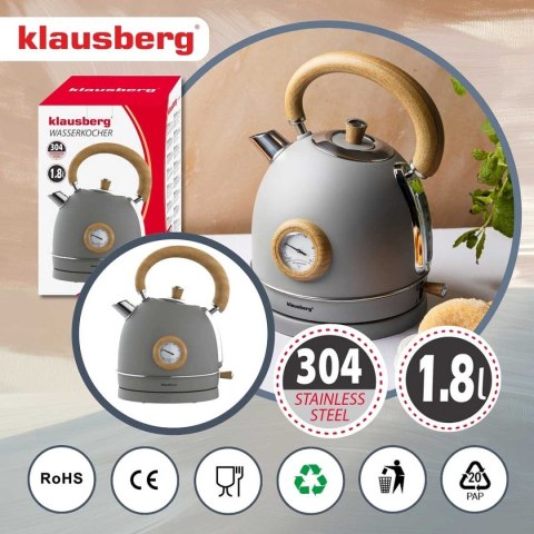 CZAJNIK ELEKTRYCZNY 1,8L Z TERMOMETREM KLAUSBERG KB-9009 RETRO