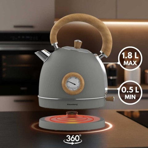 CZAJNIK ELEKTRYCZNY 1,8L Z TERMOMETREM KLAUSBERG KB-9009 RETRO